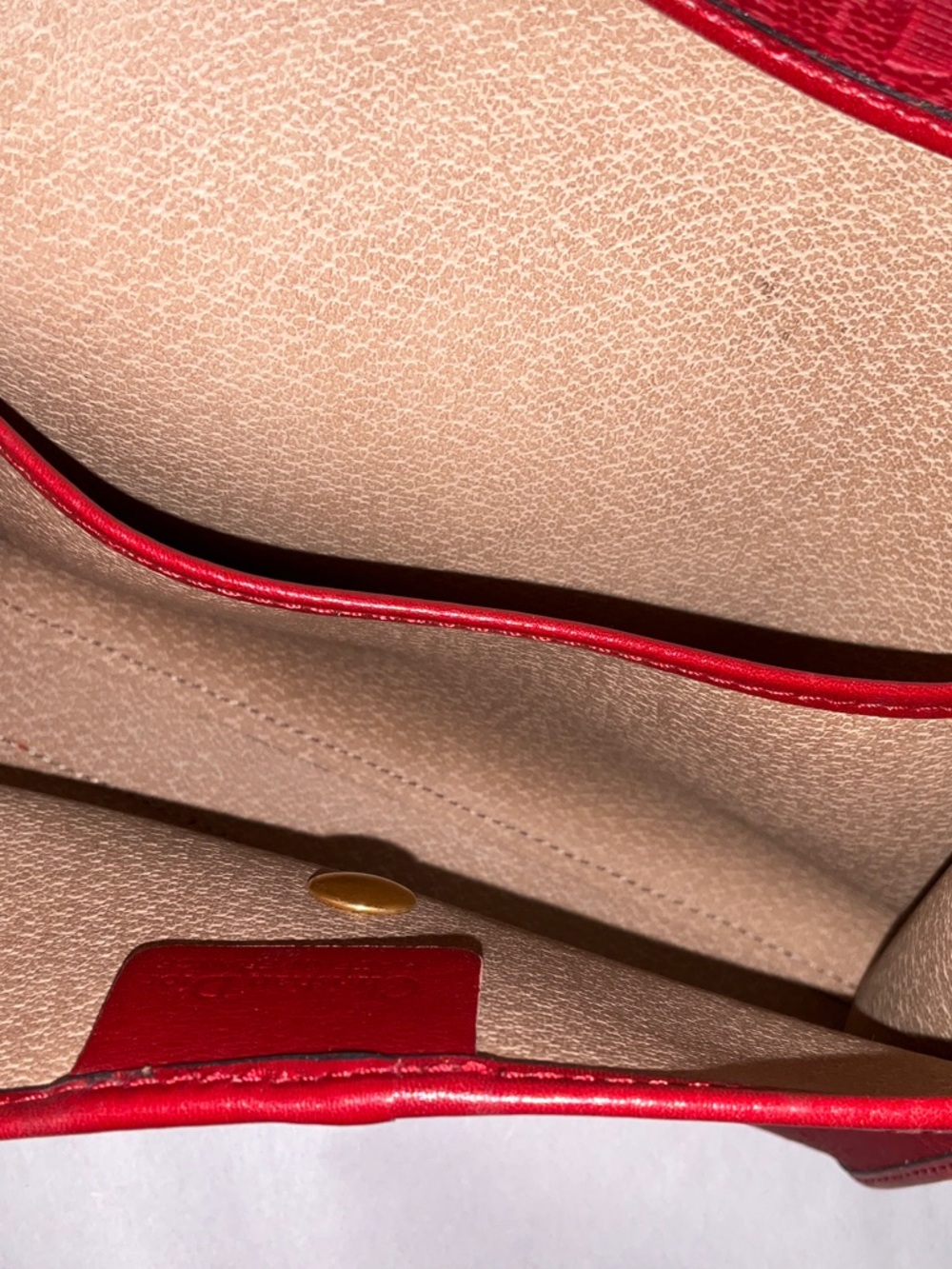 Dior Red Leather Clutch with Gold Ring Hardware - Picture 13 of 14